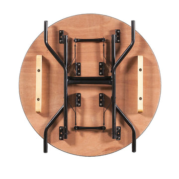 Round Wooden Folding Trestle Table - Dia 910mm (3')